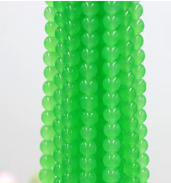 Imitation Jade Beads, Glass Beads , Round Glass Beads, 8 strands