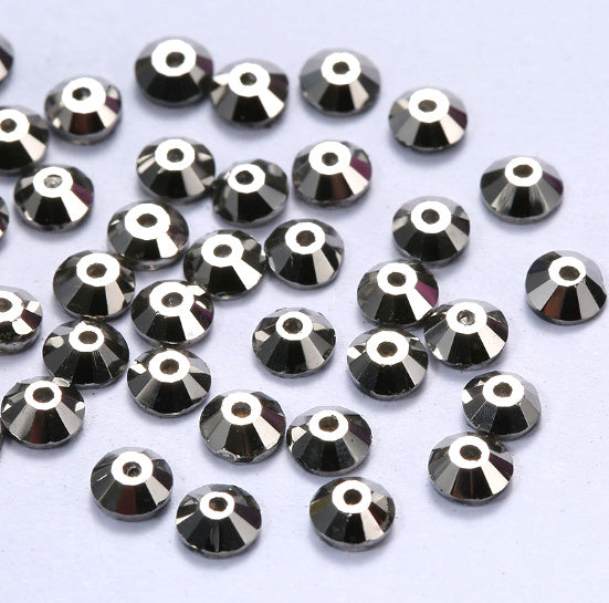 4mm-8mm Sew On Rhinestones, Flat Back Sew On Rhinestones, Round, 5pks