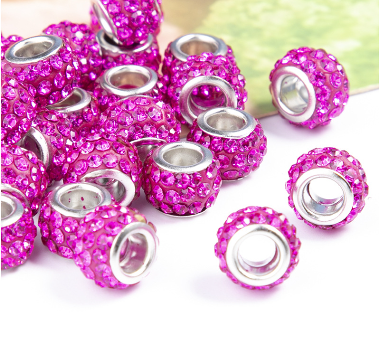 Rhinestone Spacer Beads, Polymer Clay Pave Beads, European Charms, 450pcs
