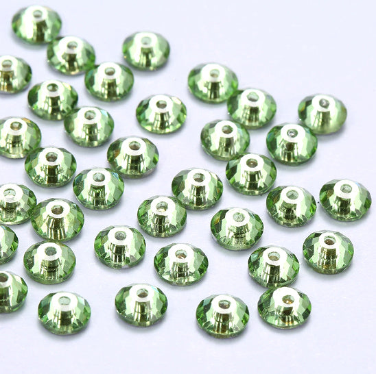 4mm-8mm Sew On Rhinestones, Flat Back Sew On Rhinestones, Round, 5pks