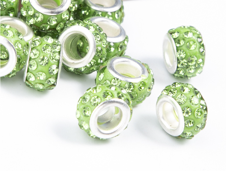 Rhinestone Spacer Beads, Polymer Clay Pave Beads, European Charms, 450pcs