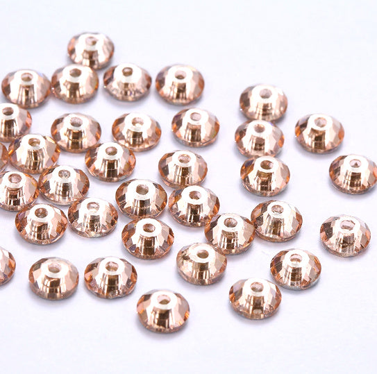 4mm-8mm Sew On Rhinestones, Flat Back Sew On Rhinestones, Round, 5pks