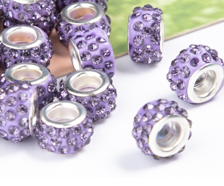 Rhinestone Spacer Beads, Polymer Clay Pave Beads, European Charms, 450pcs