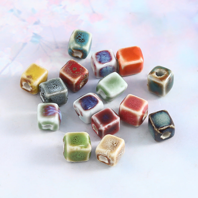 Ceramic Beads, Cube, 8mm, 200pcs