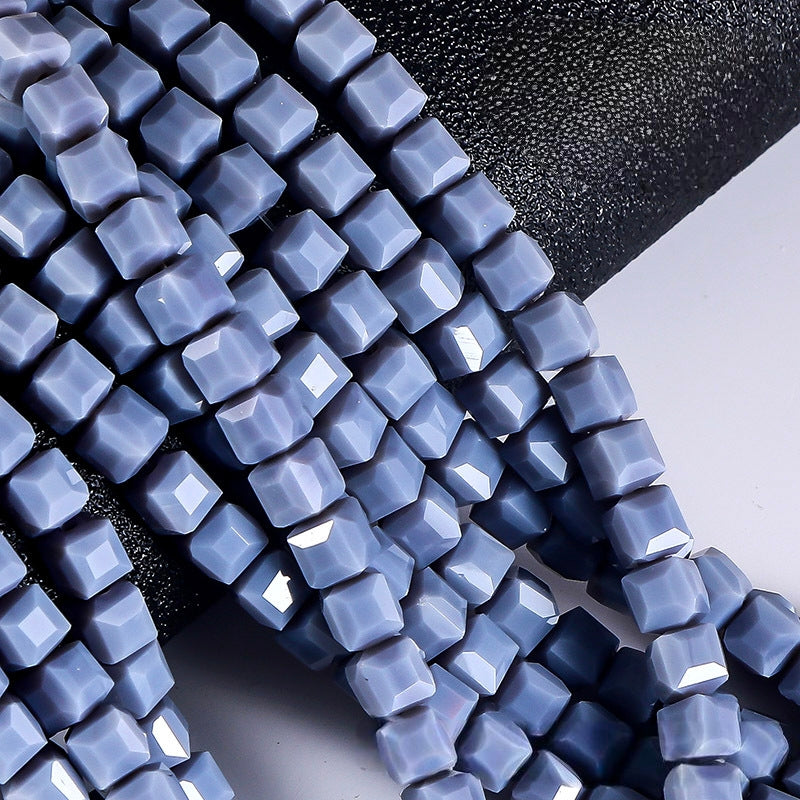 Square Glass Beads, Cube Beads,40pcs