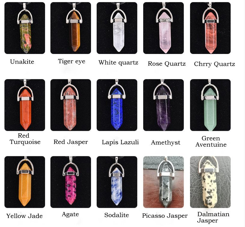 Gemstone Point Pendants, 50pcs