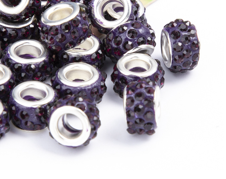 Rhinestone Spacer Beads, Polymer Clay Pave Beads, European Charms, 450pcs