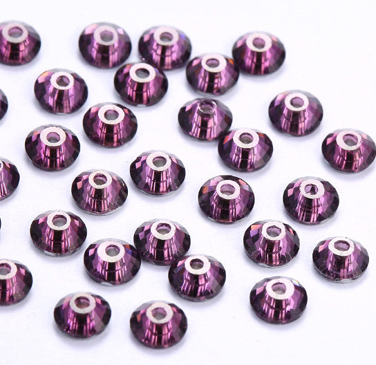 4mm-8mm Sew On Rhinestones, Flat Back Sew On Rhinestones, Round, 5pks