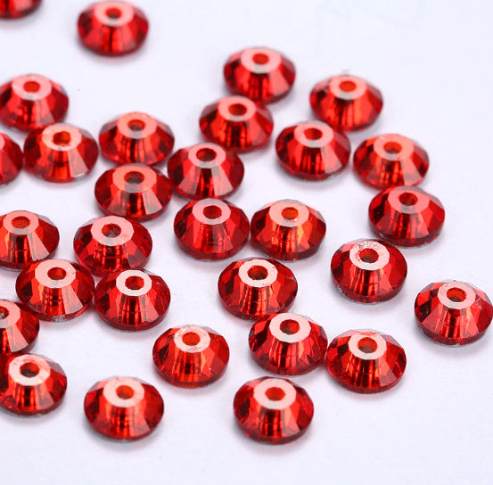 4mm-8mm Sew On Rhinestones, Flat Back Sew On Rhinestones, Round, 5pks