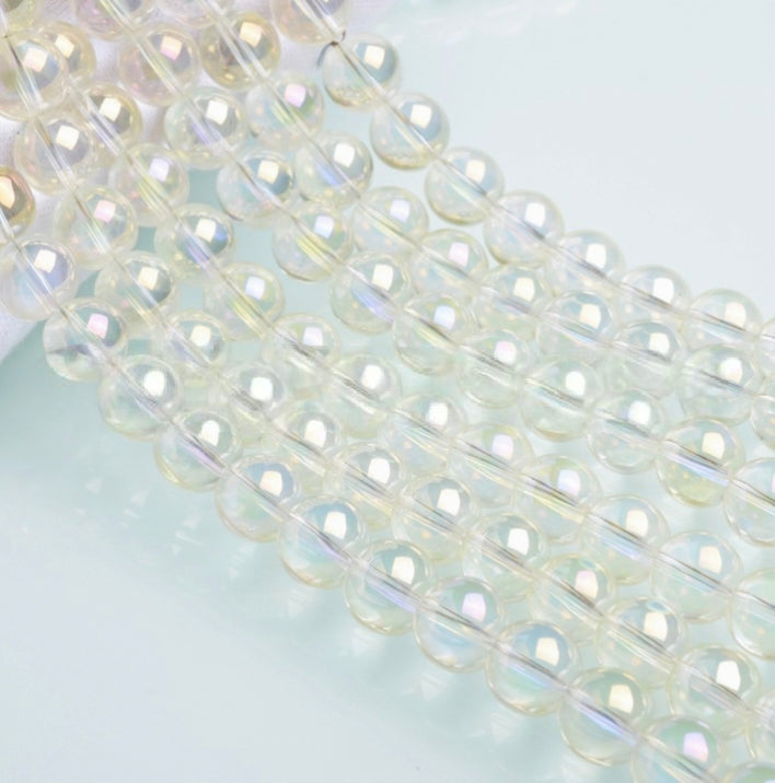 Iridescent Beads, Glass Beads , Round Glass Beads, 2-12mm, 20 strands