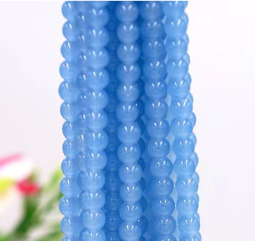 Imitation Jade Beads, Glass Beads , Round Glass Beads, 8 strands
