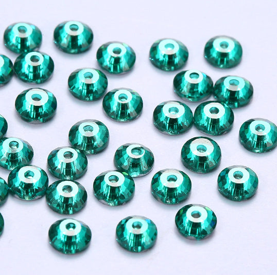 4mm-8mm Sew On Rhinestones, Flat Back Sew On Rhinestones, Round, 5pks