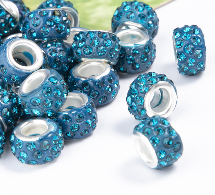 Rhinestone Spacer Beads, Polymer Clay Pave Beads, European Charms, 450pcs