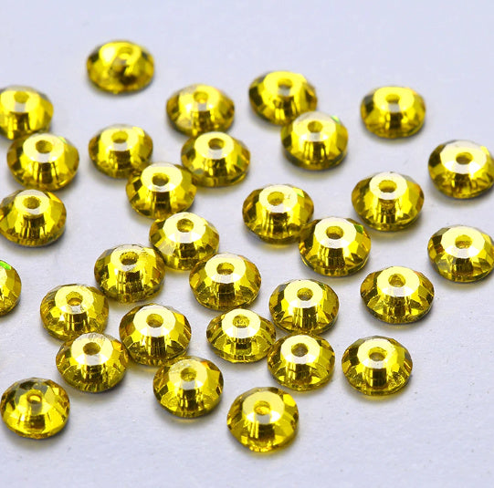 4mm-8mm Sew On Rhinestones, Flat Back Sew On Rhinestones, Round, 5pks