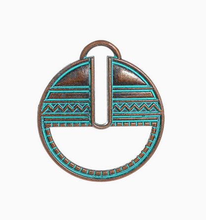 Antique Copper Patina Blue Boho Pendants Charms 10pcs