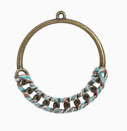 Antique Copper, Antique Bronze Boho Earring Hoops Charms Pendants 10pcs