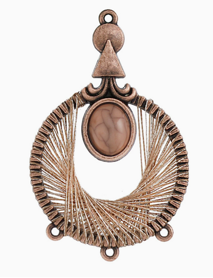 Antique Copper, Antique Bronze Boho Earring Hoops Charms Pendants 10pcs