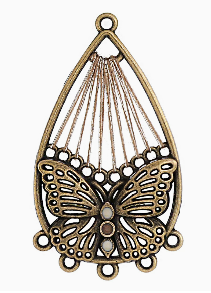 Antique Copper, Antique Bronze Boho Earring Hoops Charms Pendants 10pcs