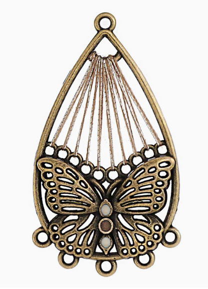 Antique Copper, Antique Bronze Boho Earring Hoops Charms Pendants 10pcs