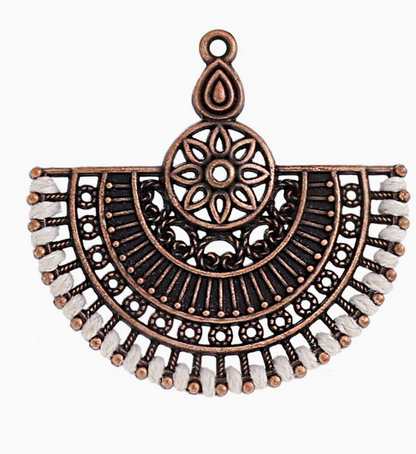 Antique Copper, Antique Bronze Boho Earring Hoops Charms Pendants 10pcs