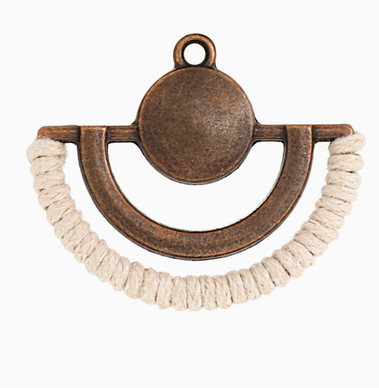 Antique Copper, Antique Bronze Boho Earring Hoops Charms Pendants 10pcs
