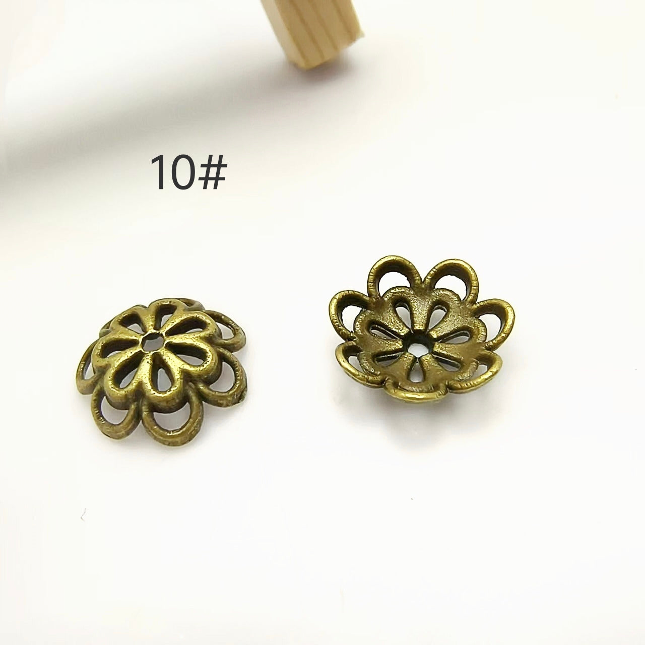 Antique Bronze Plated Filigree Flower Bead Caps, 50pcs
