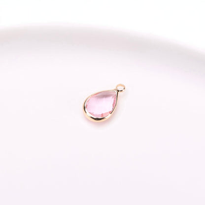 Birthstone charms, Teardoops Rhinestone Charms Pendants, 12-22mm, 100pcs