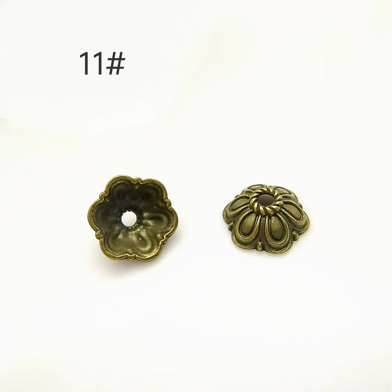 Antique Bronze Plated Filigree Flower Bead Caps, 50pcs