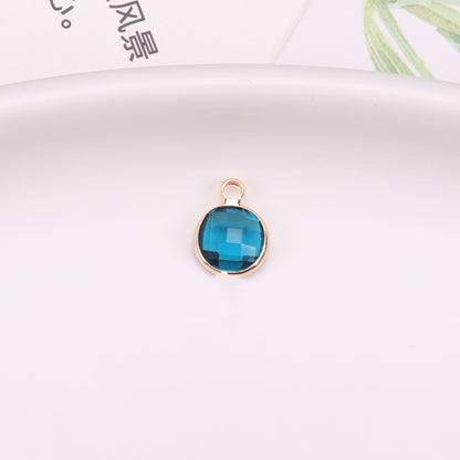 Birthstone charms, Round Rhinestone Charms Pendants, 12mm, 100pcs