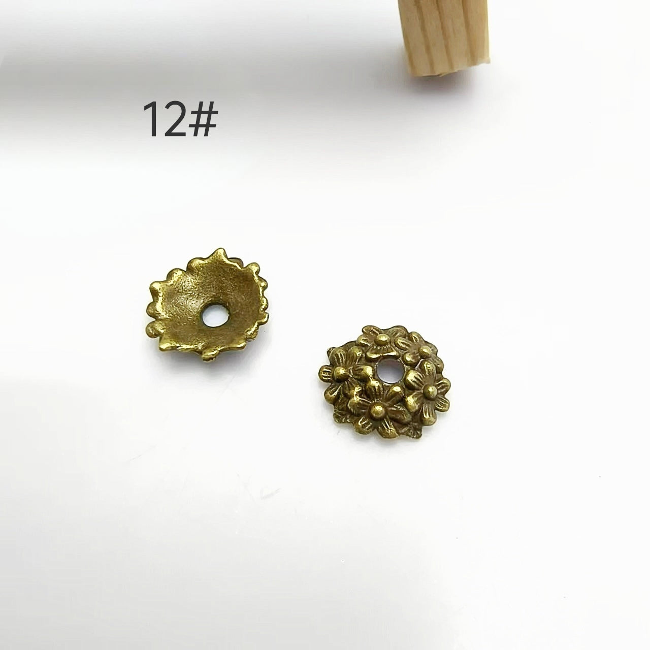 Antique Bronze Plated Filigree Flower Bead Caps, 50pcs