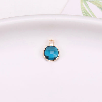 Birthstone charms, Round Rhinestone Charms Pendants, 12mm, 100pcs