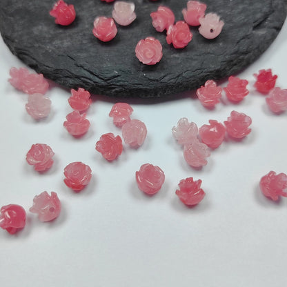 Shell powder flower beads, Shell Beads, Rose beads, Flower Beads, 6mm, 10mm 200pcs