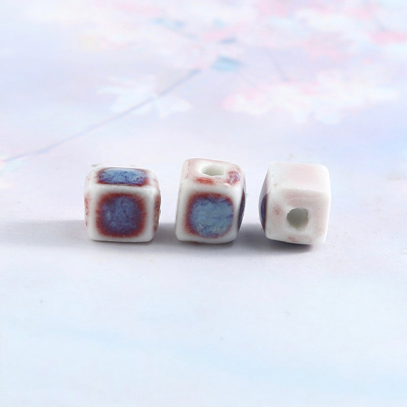 Ceramic Beads, Cube, 8mm,  200pcs