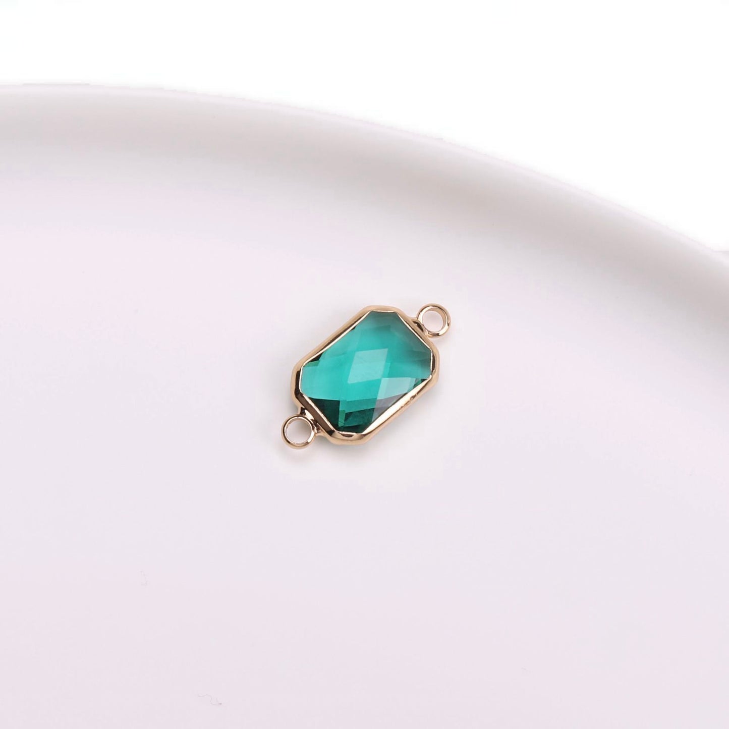 Birthstone charms, Rectangle Rhinestone Charms Pendants, 22-25mm, 100pcs