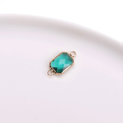 Birthstone charms, Rectangle Rhinestone Charms Pendants, 22-25mm, 100pcs