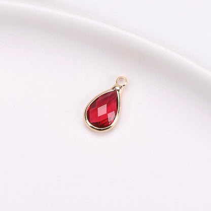 Birthstone charms, Teardoops Rhinestone Charms Pendants, 12-22mm, 100pcs