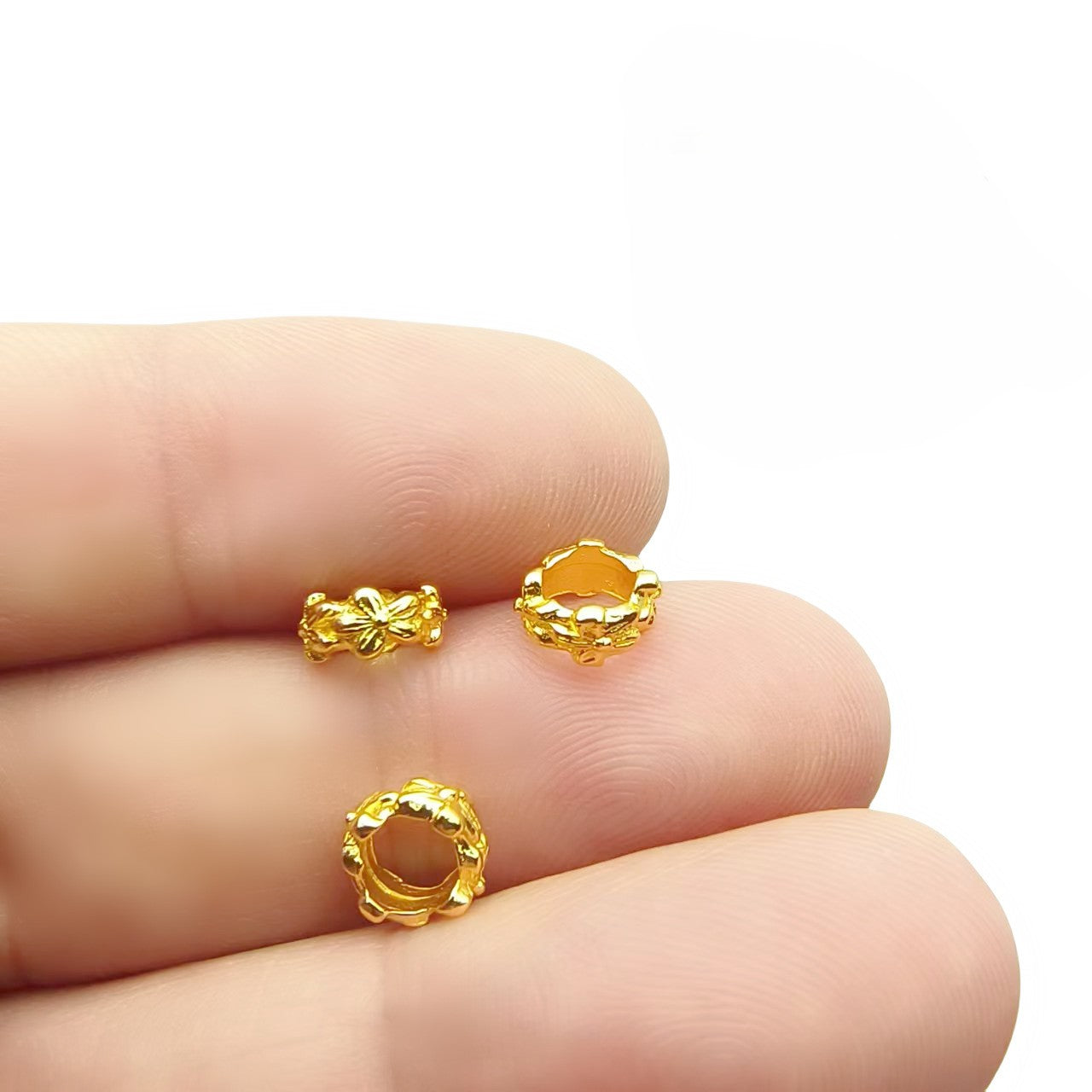large Hole Spacer Alloy beads, 50pcs