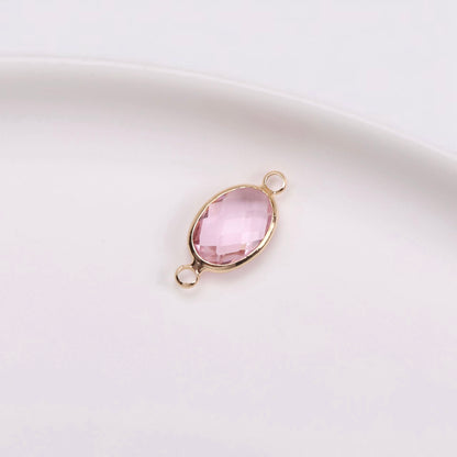 Birthstone charms, Ellipse Rhinestone Charms Pendants, 15-25mm, 100pcs
