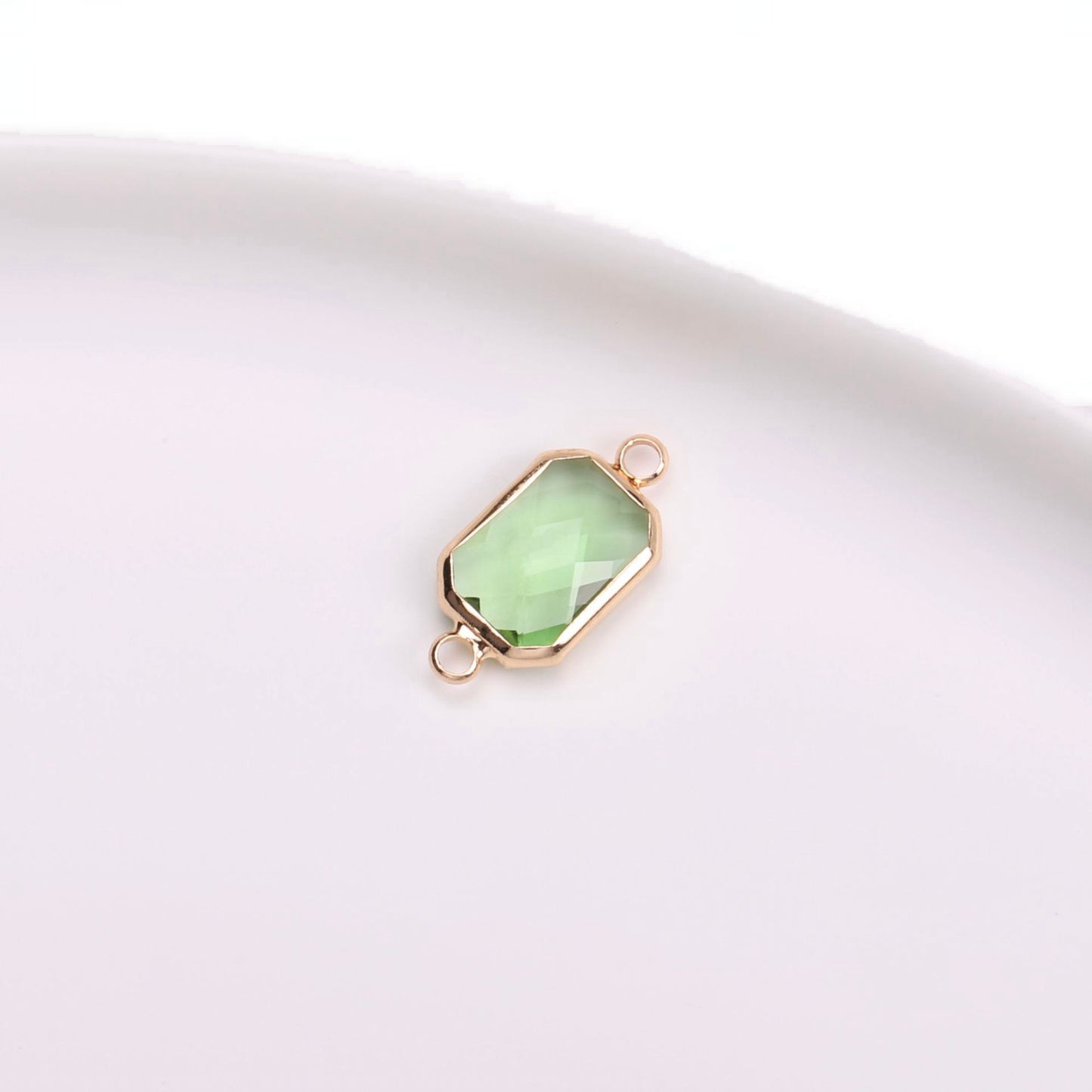 Birthstone charms, Rectangle Rhinestone Charms Pendants, 22-25mm, 100pcs