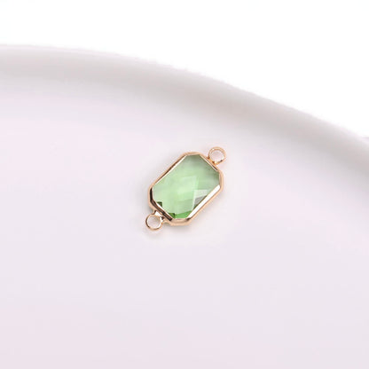 Birthstone charms, Rectangle Rhinestone Charms Pendants, 22-25mm, 100pcs