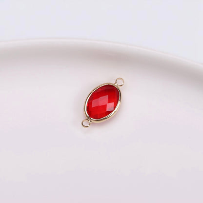 Birthstone charms, Ellipse Rhinestone Charms Pendants, 15-25mm, 100pcs
