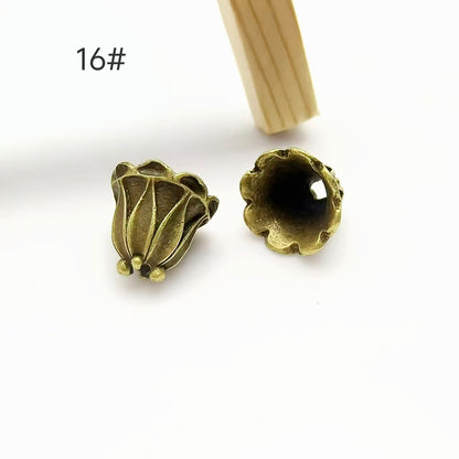 Antique Bronze Plated Filigree Flower Bead Caps, 50pcs