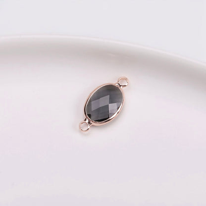 Birthstone charms, Ellipse Rhinestone Charms Pendants, 15-25mm, 100pcs