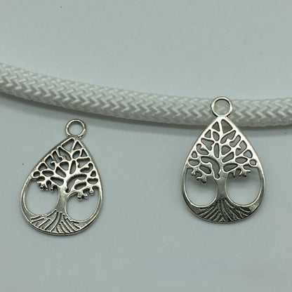 Antique silver Oval Tree Charms Pendant, 32x21mm,10pcs