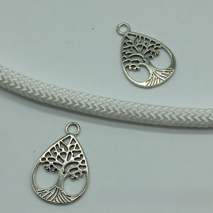 Antique silver Oval Tree Charms Pendant, 32x21mm,10pcs