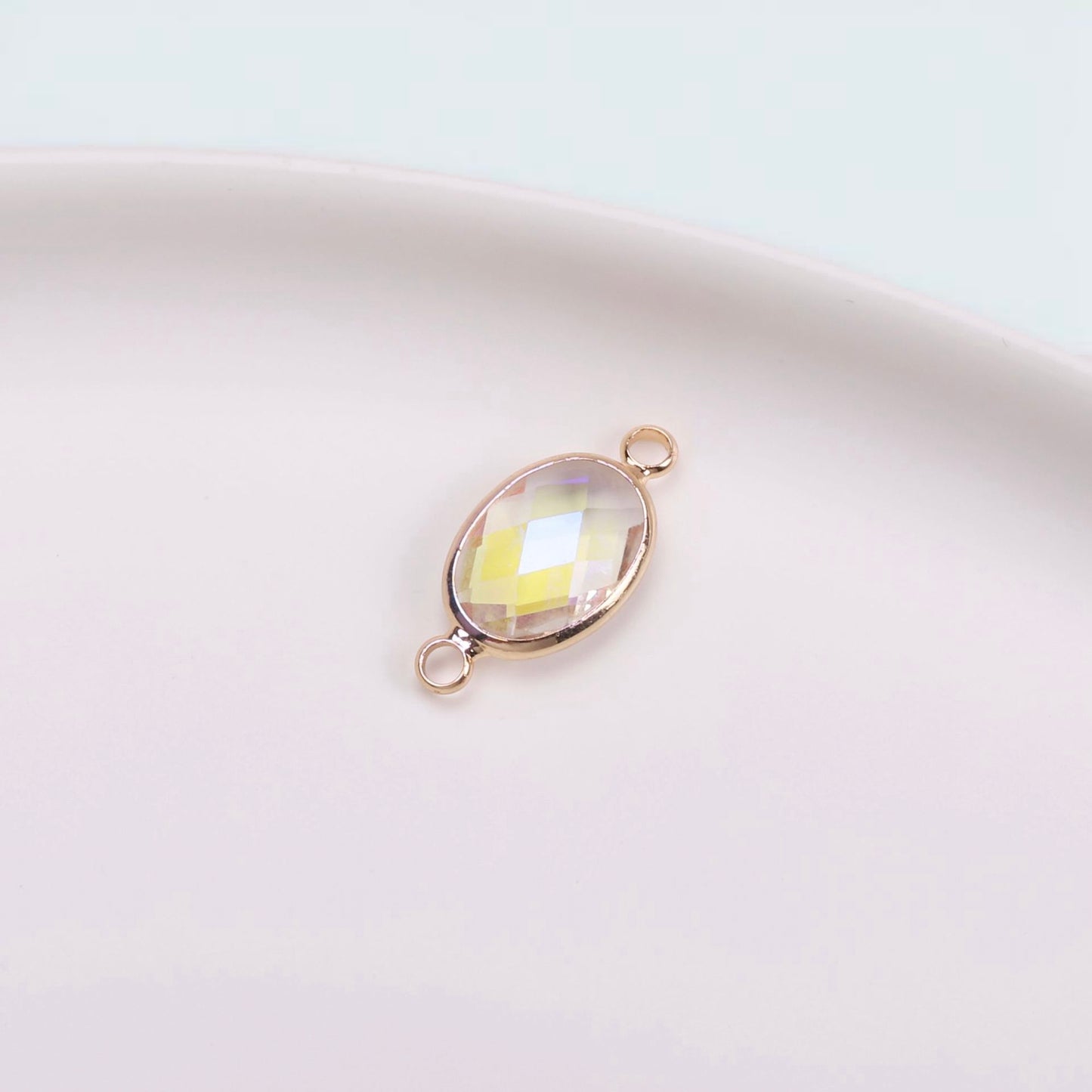 Birthstone charms, Ellipse Rhinestone Charms Pendants, 15-25mm, 100pcs