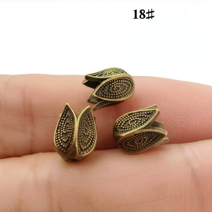 Antique Bronze Plated Filigree Flower Bead Caps, 50pcs