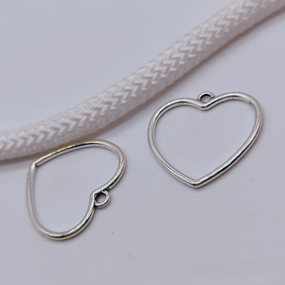 Antique Silver Heart Charms Pendant, 30pcs