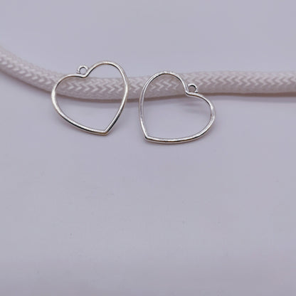 Antique Silver Heart Charms Pendant, 30pcs