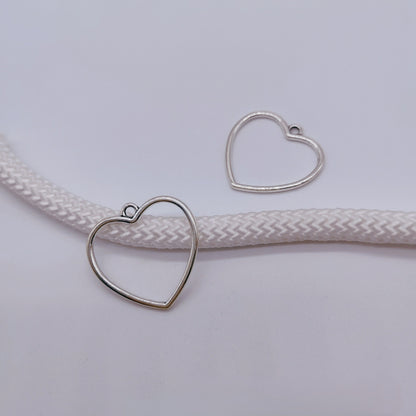 Antique Silver Heart Charms Pendant, 30pcs